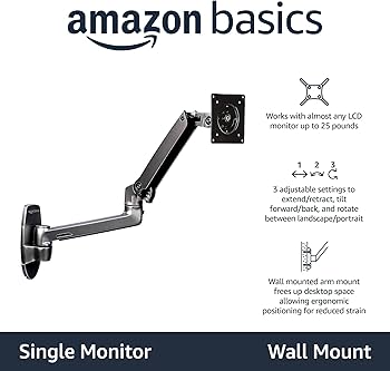 Amazon.co.jp: Amazonベーシック シングル-壁掛けタイプ モニター