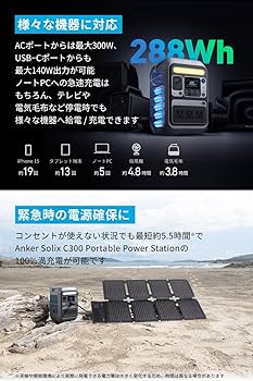 Amazon.co.jp: Anker Solix C300 Portable Power Station with Solix