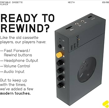 Amazon | We Are Rewind ポータブルカセットプレイヤー WE-001 グレイ