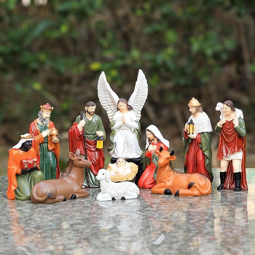 Amazon.co.jp: 樹脂製キリスト降誕シーン、聖家族の置物 - 樹脂製
