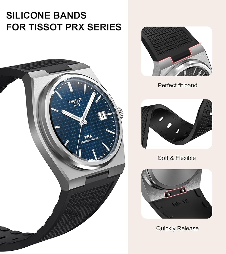Amazon.co.jp: Stanchev Tissot PRXウォッチシリーズ用ストラップ