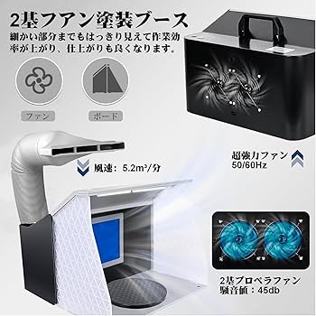 Amazon | Ausuc 塗装ブース スプレーブース 2基強力ファン 4本のLED