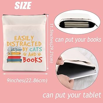 Amazon | MEIKIUP 猫と本好きのブックスリーブ ファスナー付き ブック