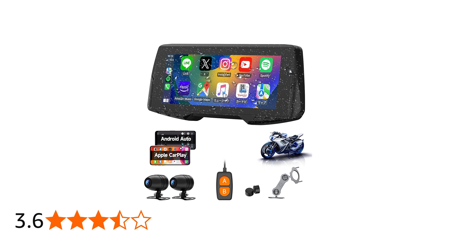 Amazon.co.jp: Spedal バイク ドライブレコーダー 前後1080P CarPlay
