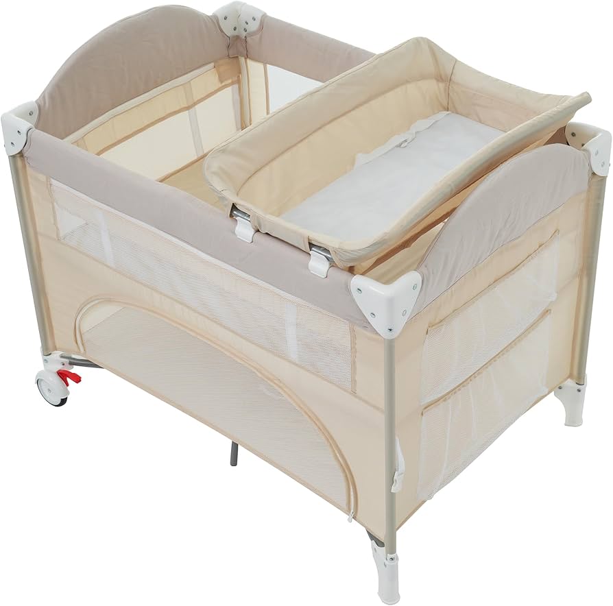Amazon.co.jp: プレイヤード 折りたたみ サイド2段階昇降可能 おむつ
