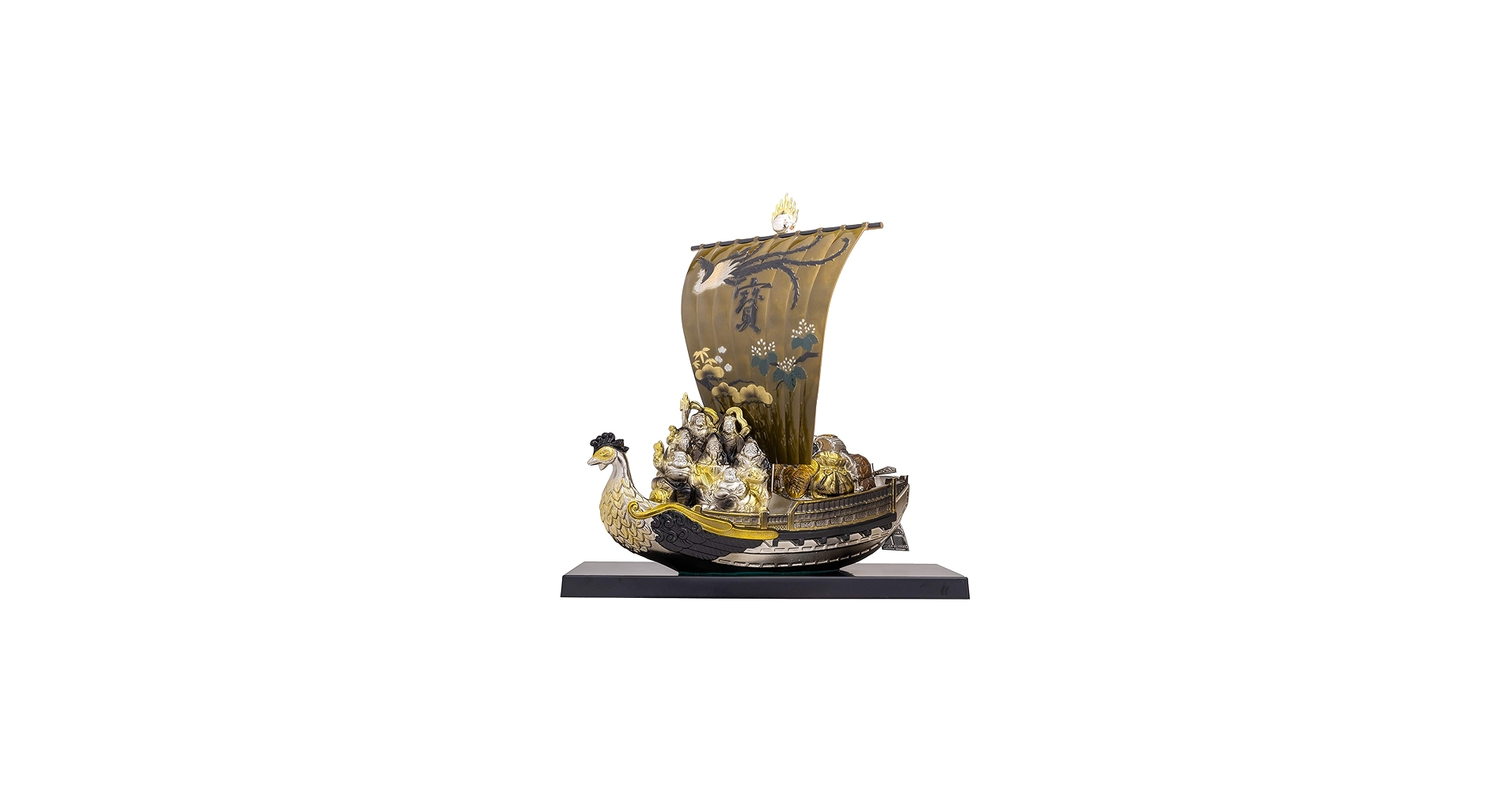 Amazon.co.jp: 開運 七福宝船 37cm（彩色仕上げ）＿置物 七福神 宝船