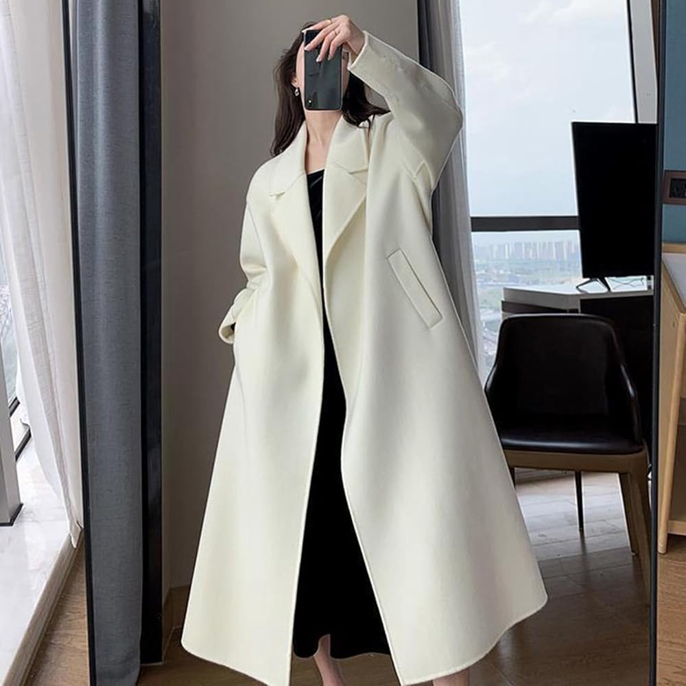 Amazon | [Sakunaca] 白 チェスターコート トレンチコート レディース