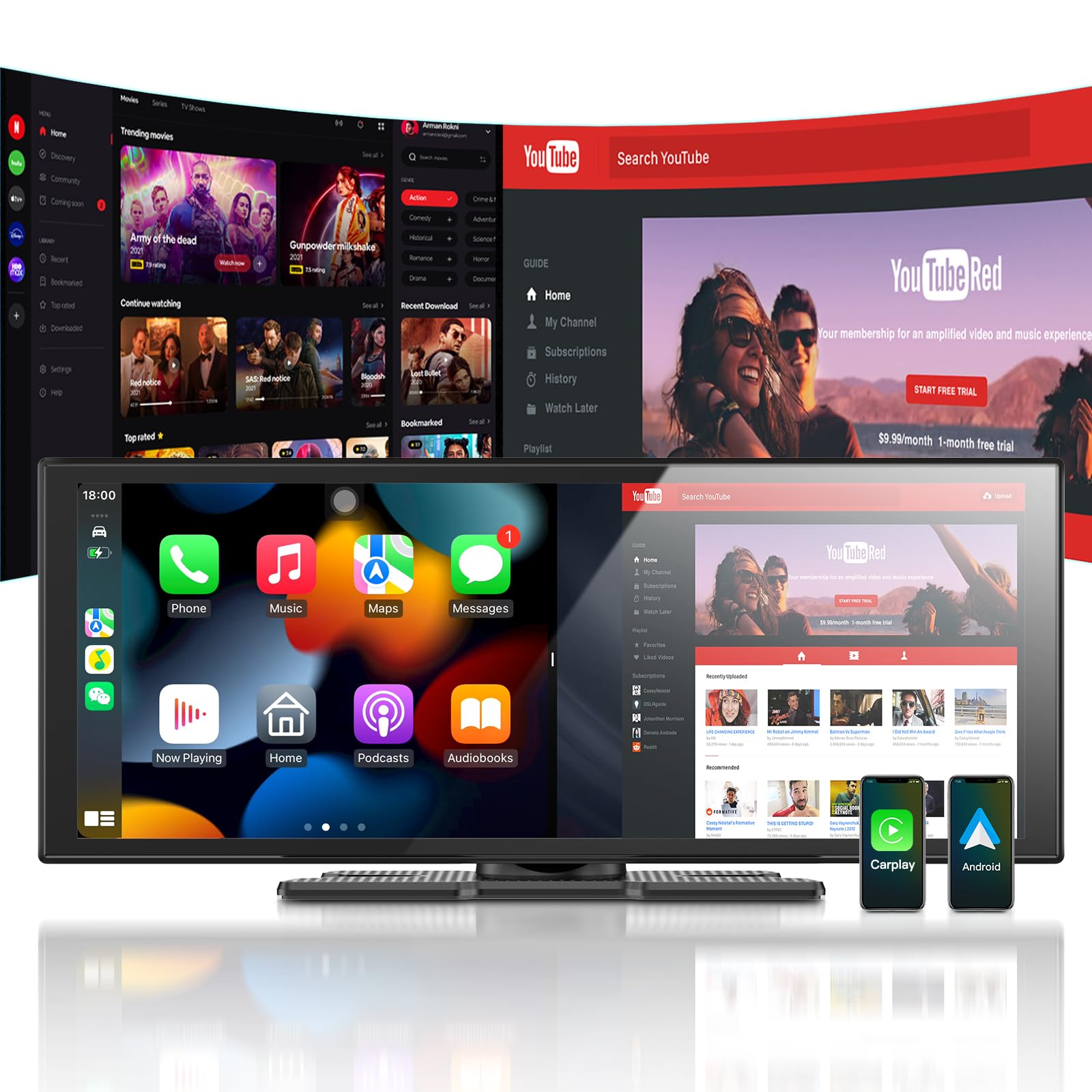 Amazon.co.jp: Spedal 3 in 1 ディスプレイオーディオ 双Wi-Fi YouTube