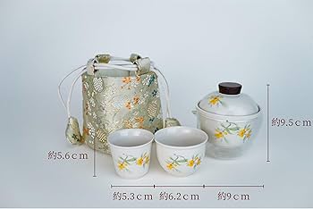 Amazon | 【茶器セット】花柄ガラス急須＆湯呑み2個 中国茶器セット