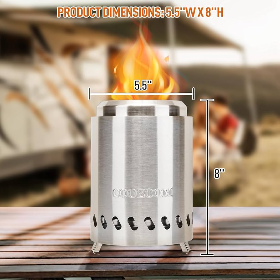 Amazon.com : COOZOOM Portable Table Top Fire Pit with Stand, 5.5