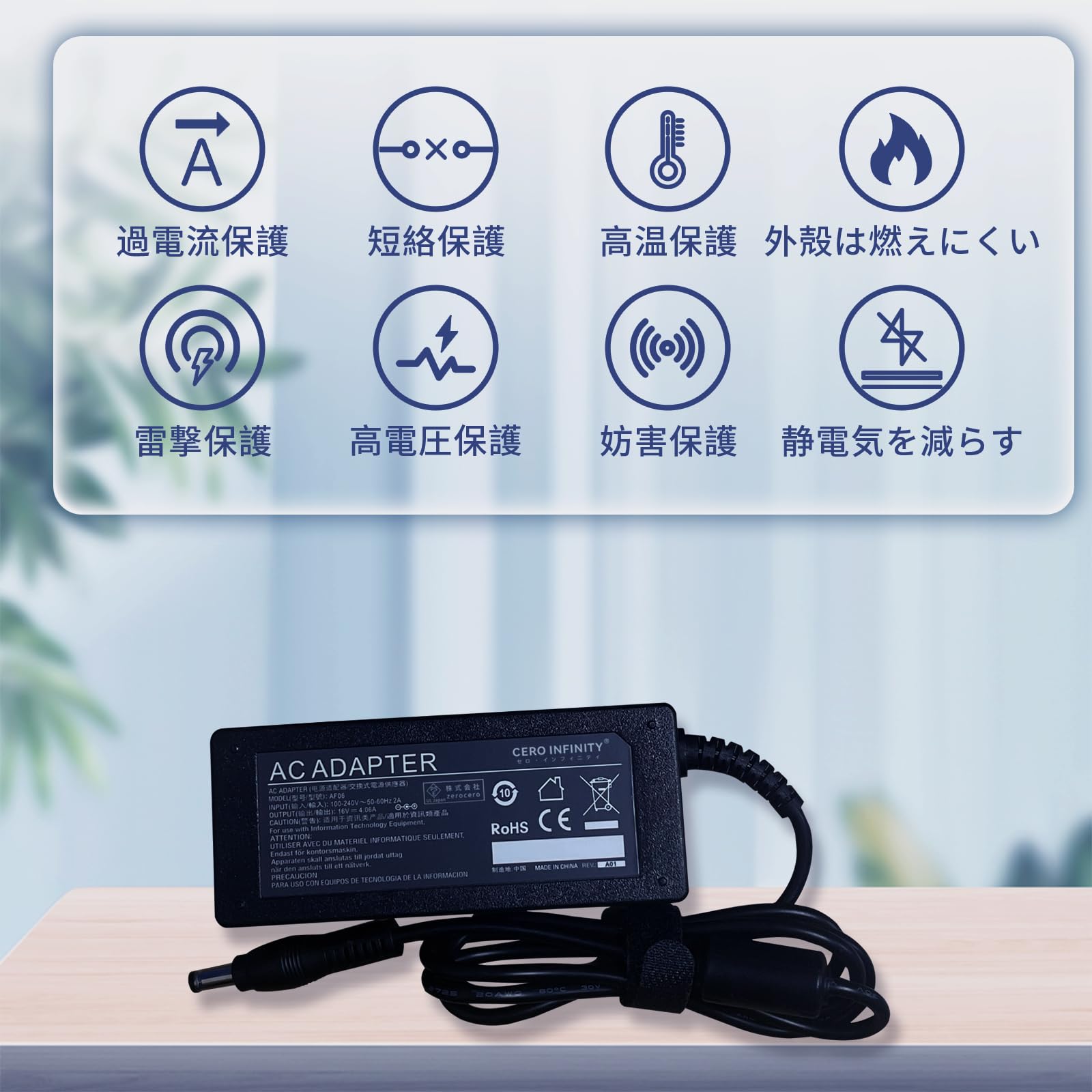 Amazon.co.jp: 16V 4.06A 65W 5.5*2.5mm 交換用充電器 ACアダプター