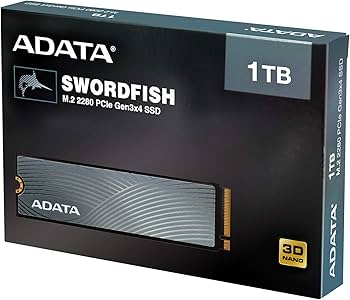 ADATA Swordfish 3D NAND PCIe NVMe Gen3x4 M.2 2280 leitura/gravação
