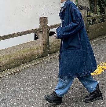 Amazon | [BEIBANG] トレンチコート メンズ ロングコート デニム