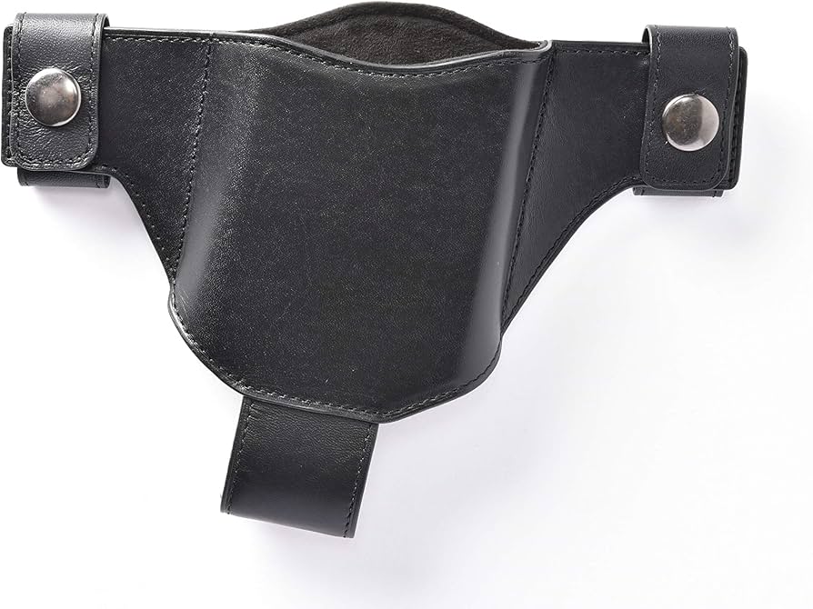 Amazon | スマホ専用本革製ホルスター(右用)ブラック(黒ステッチ) | M