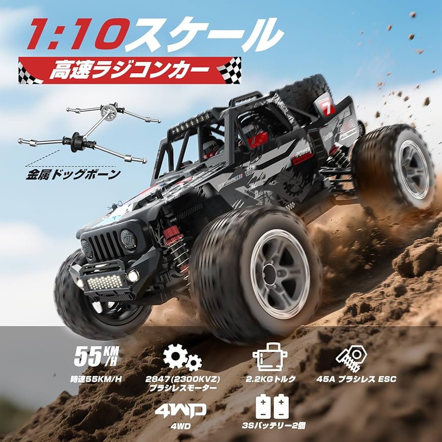 Amazon.co.jp: DEERC DE207E RC RC Car, Offroad, Remote Control Car