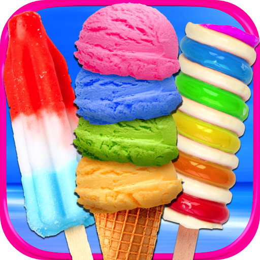 Rainbow Ice Cream Yum - Kids Frozen Summer Desserts & Glitter