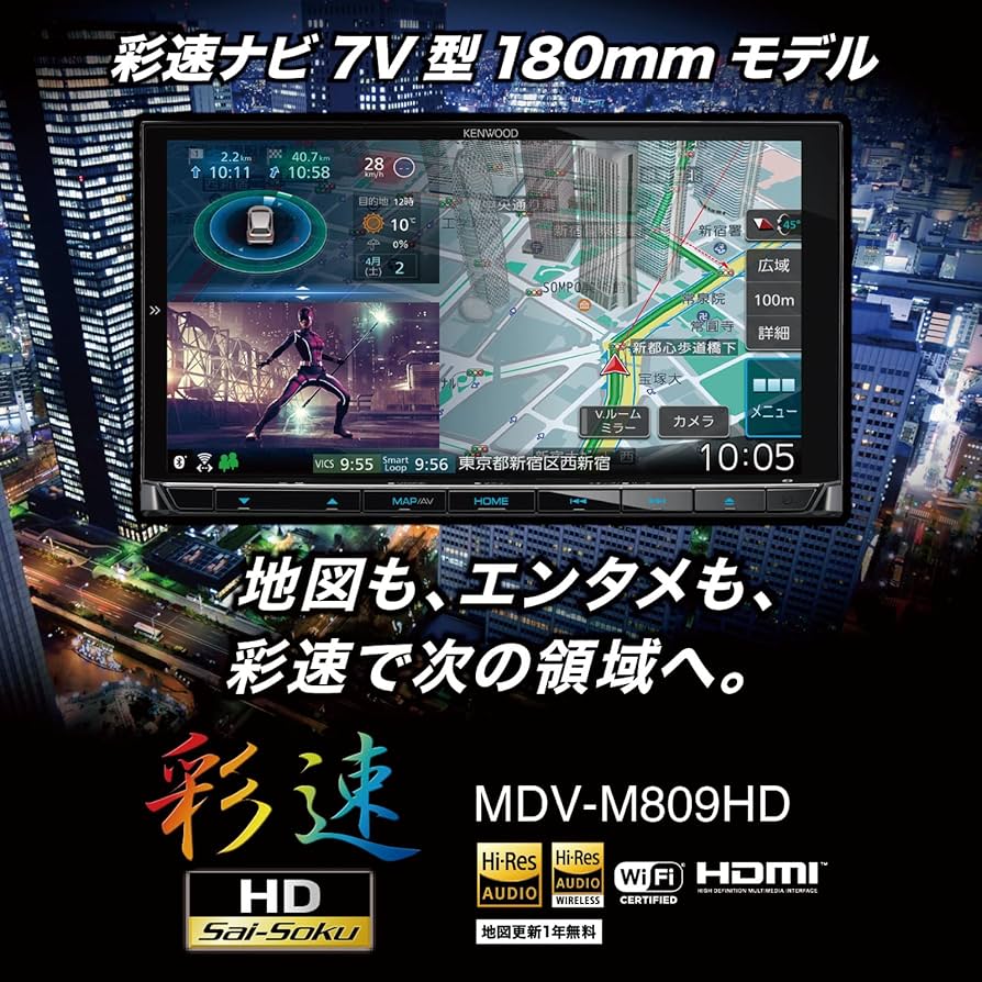 Amazon | ケンウッド(KENWOOD) カーナビ 彩速 7インチ MDV-M809HD