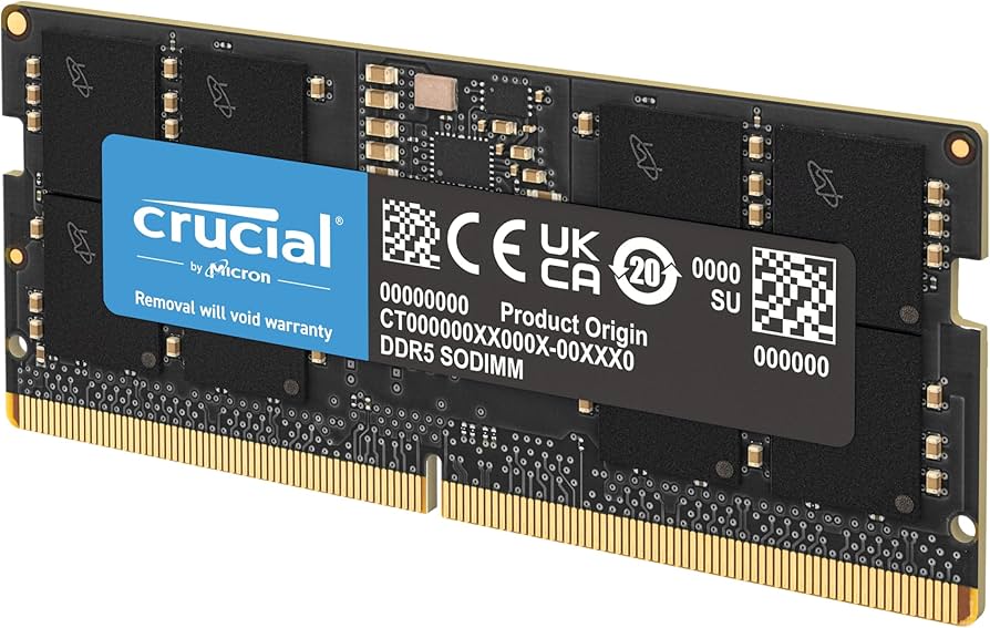 Crucial 32GB DDR5 RAM, 5200MHz (or 4800MHz) Laptop Memory, SODIMM