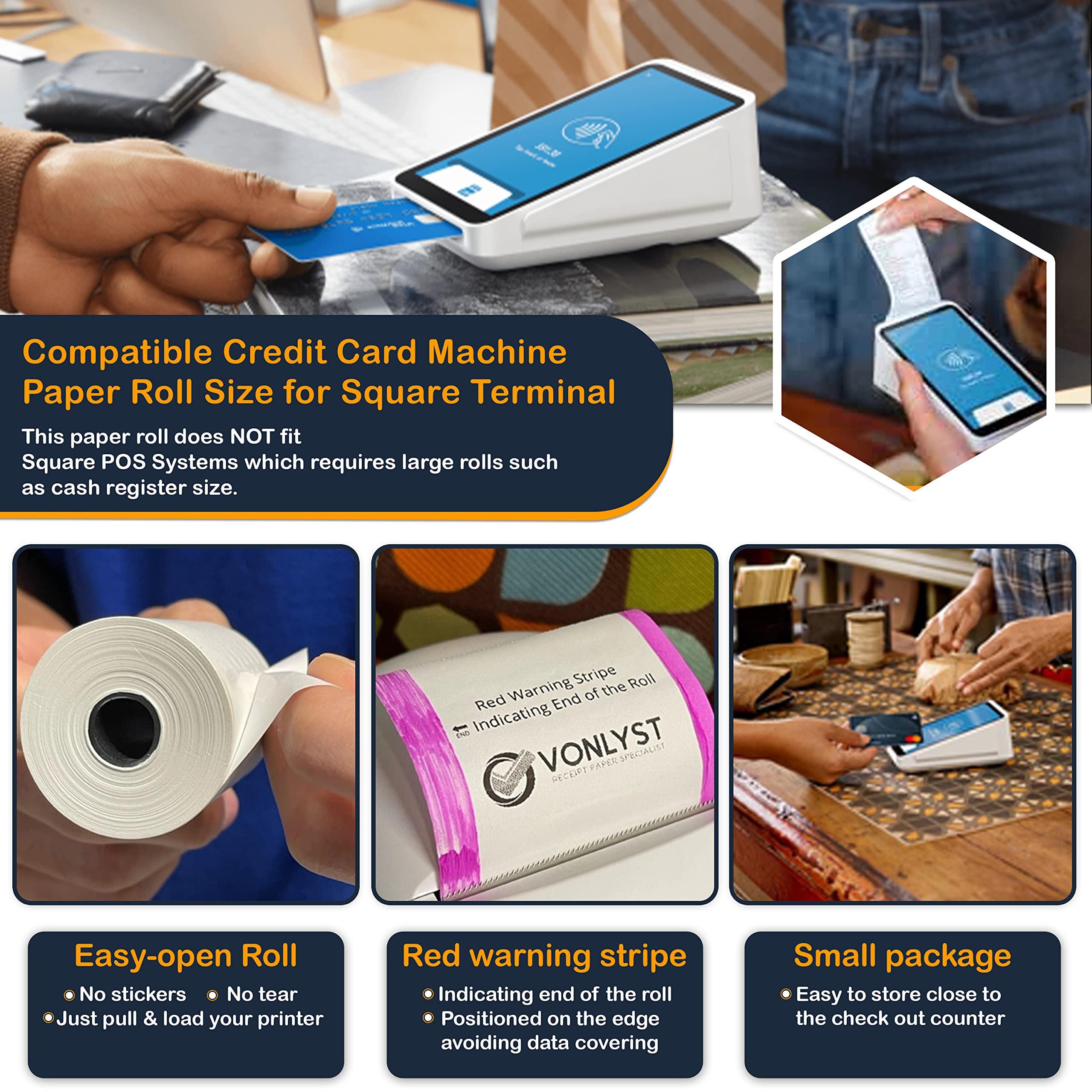 Square ターミナル + レシート用紙 20ロール 【公式通販】