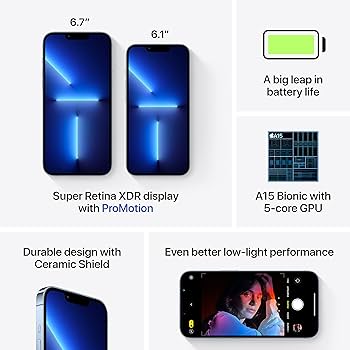 Amazon.com: Apple iPhone 13 Pro, 128GB, Sierra Blue - Unlocked