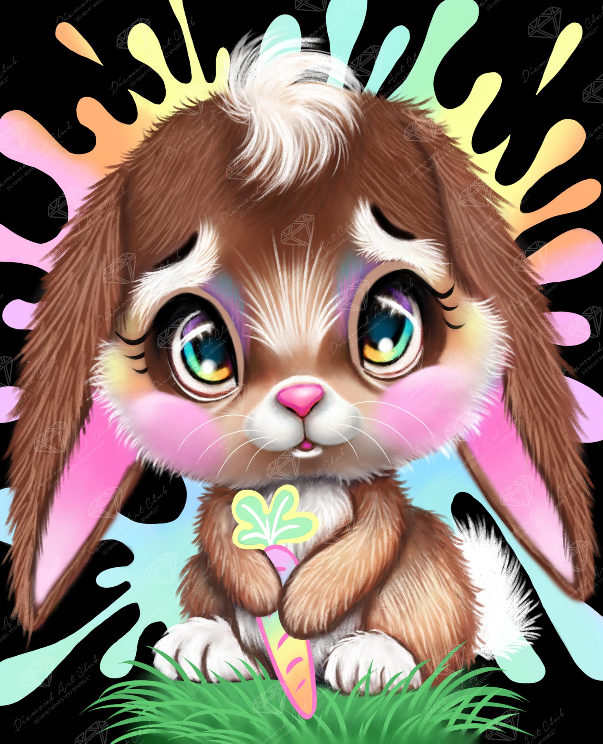 Amazon.com: DIAMOND ART CLUB Rainbow Lil Bunny Diamond Painting