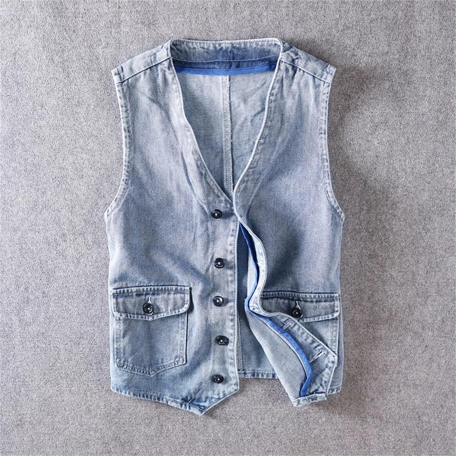 Amazon.co.jp: メンズデニムベスト ファッションメンズタンクトップ