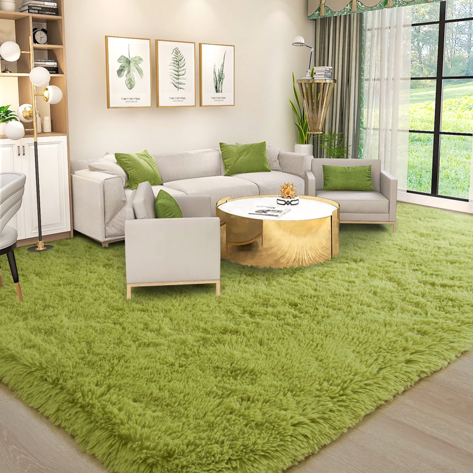 Amazon.com: Kelarea Area Rug for Living Room, 6x9 Non-Slip Green