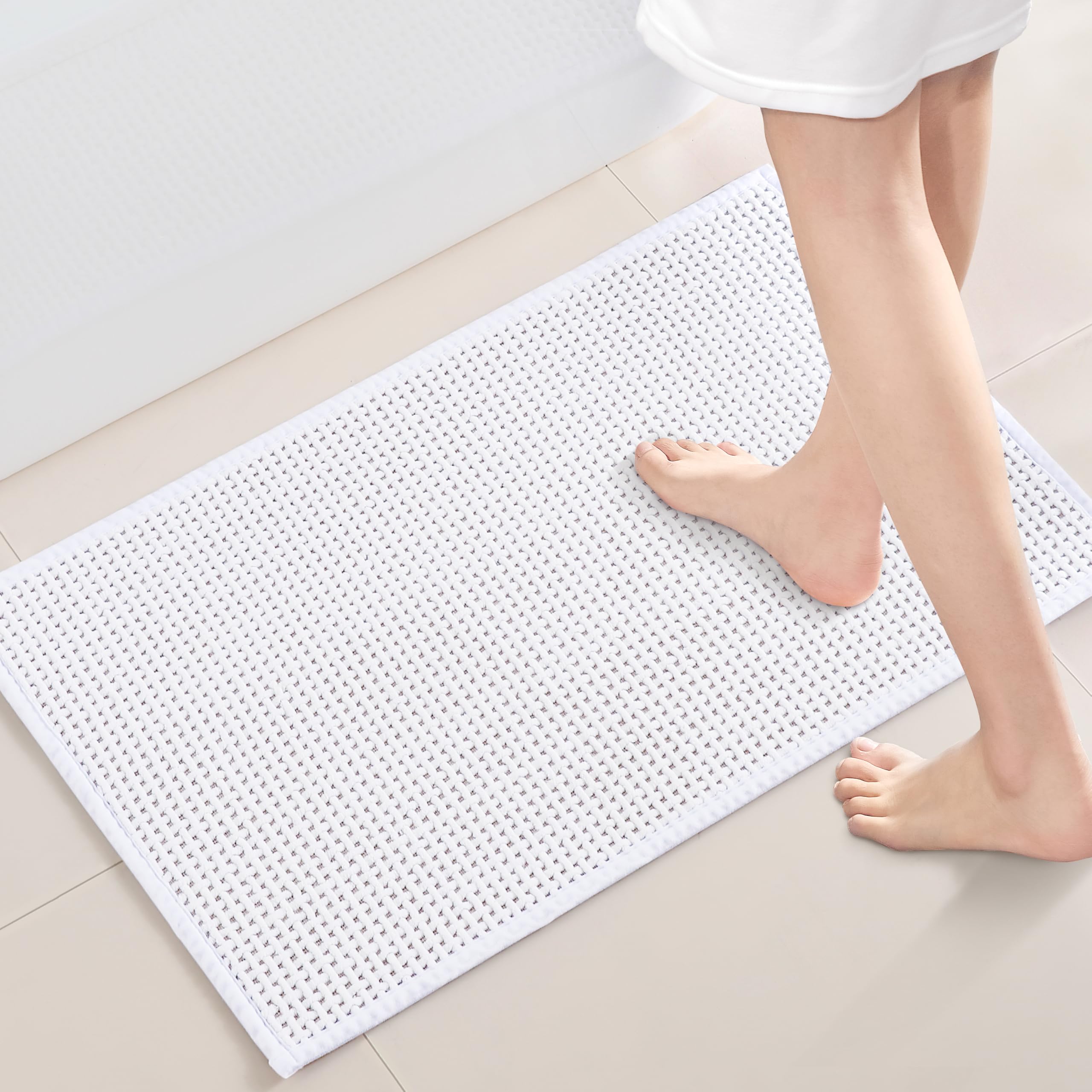 Amazon.com: WARM HAVEN Washable Bathroom Rugs: 32x20 White Bath
