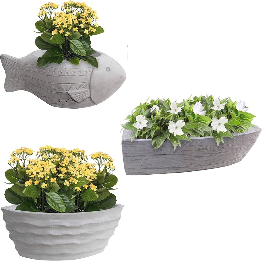 Amazon.co.jp: Garraï 航海セメントプランター3個セット。重量のある