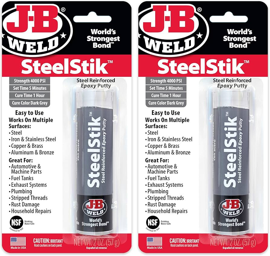 J-B Weld SteelStik, 1 Hour Cure, Steel Reinforced Epoxy Putty
