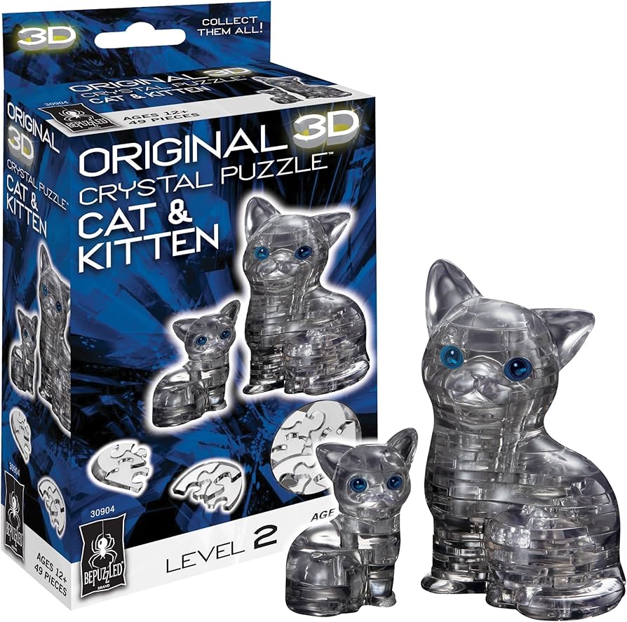 Amazon | BePuzzled 社製 立体的なクリスタルパズル 猫と子猫