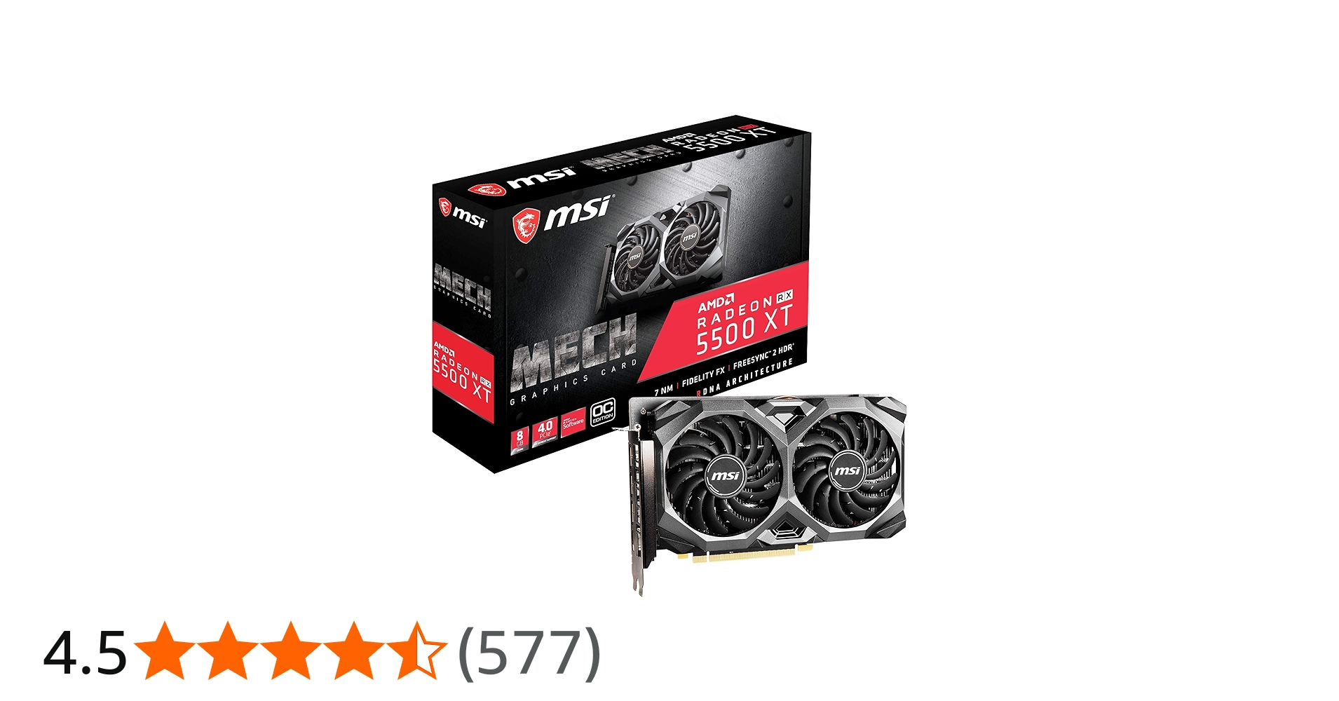 Amazon.co.jp: MSI RADEON RX 5500 XT MECH 8G OC グラフィックス