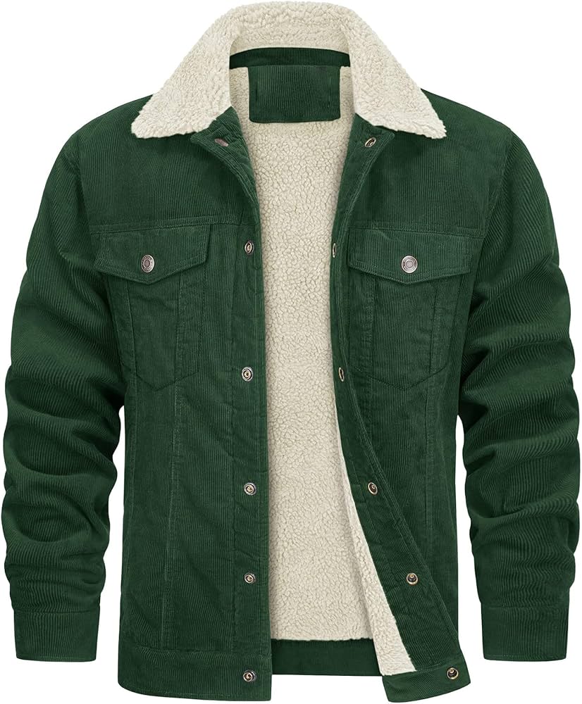 Amazon.com: Men's Jacket Winter Lined Corduroy Transition Jacket