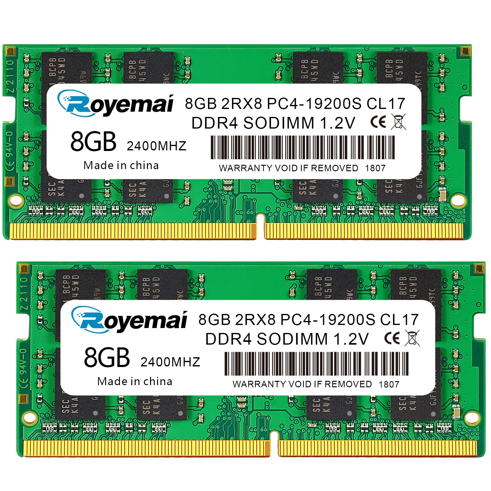 16GB DDR4 19200S PC4 2400 2X8GB SODIMM, DDR4-2400MHz PC4-19200
