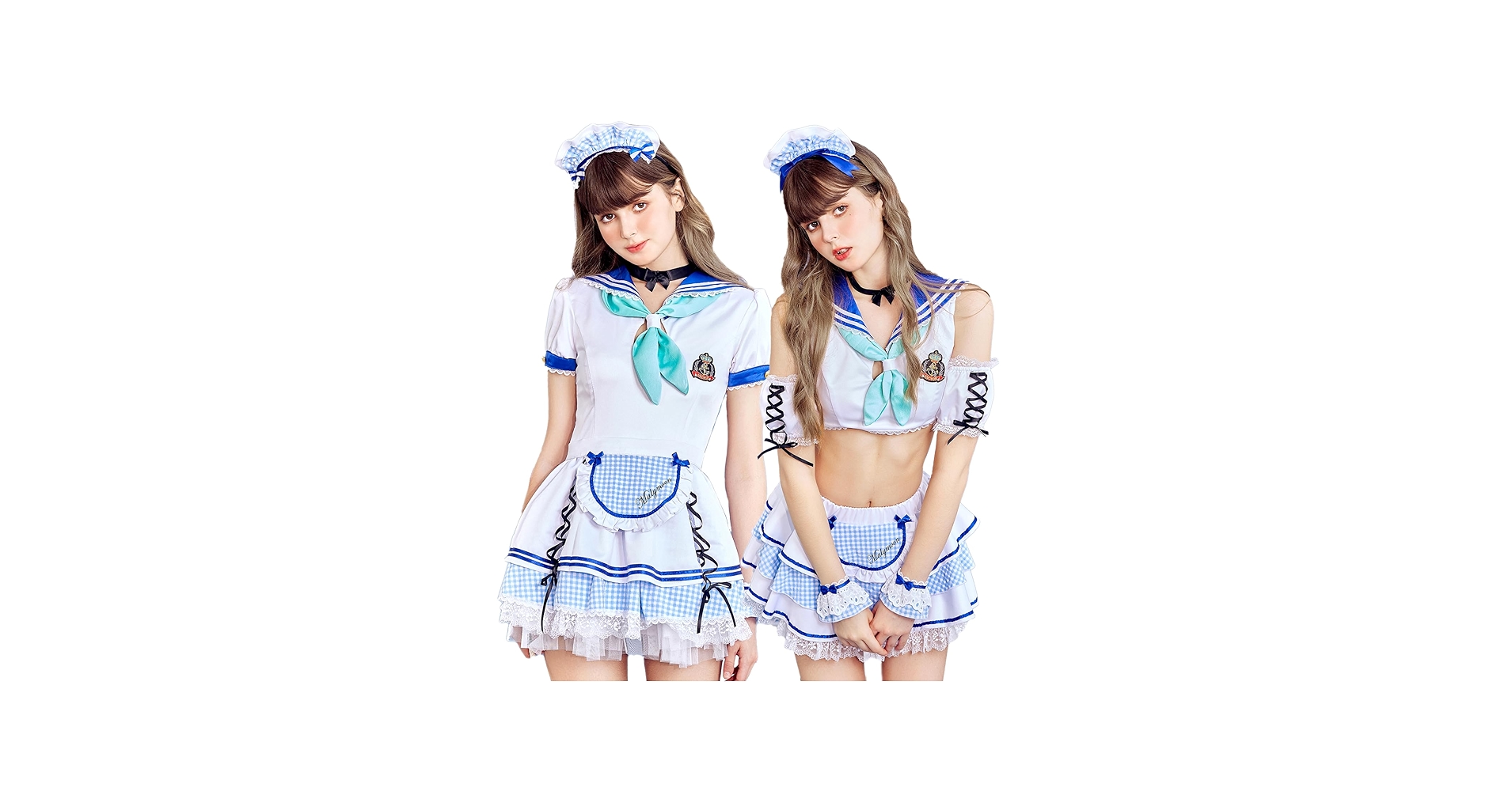 Amazon.co.jp: [Malymoon] マリン セーラー服 メイド服 ギンガム