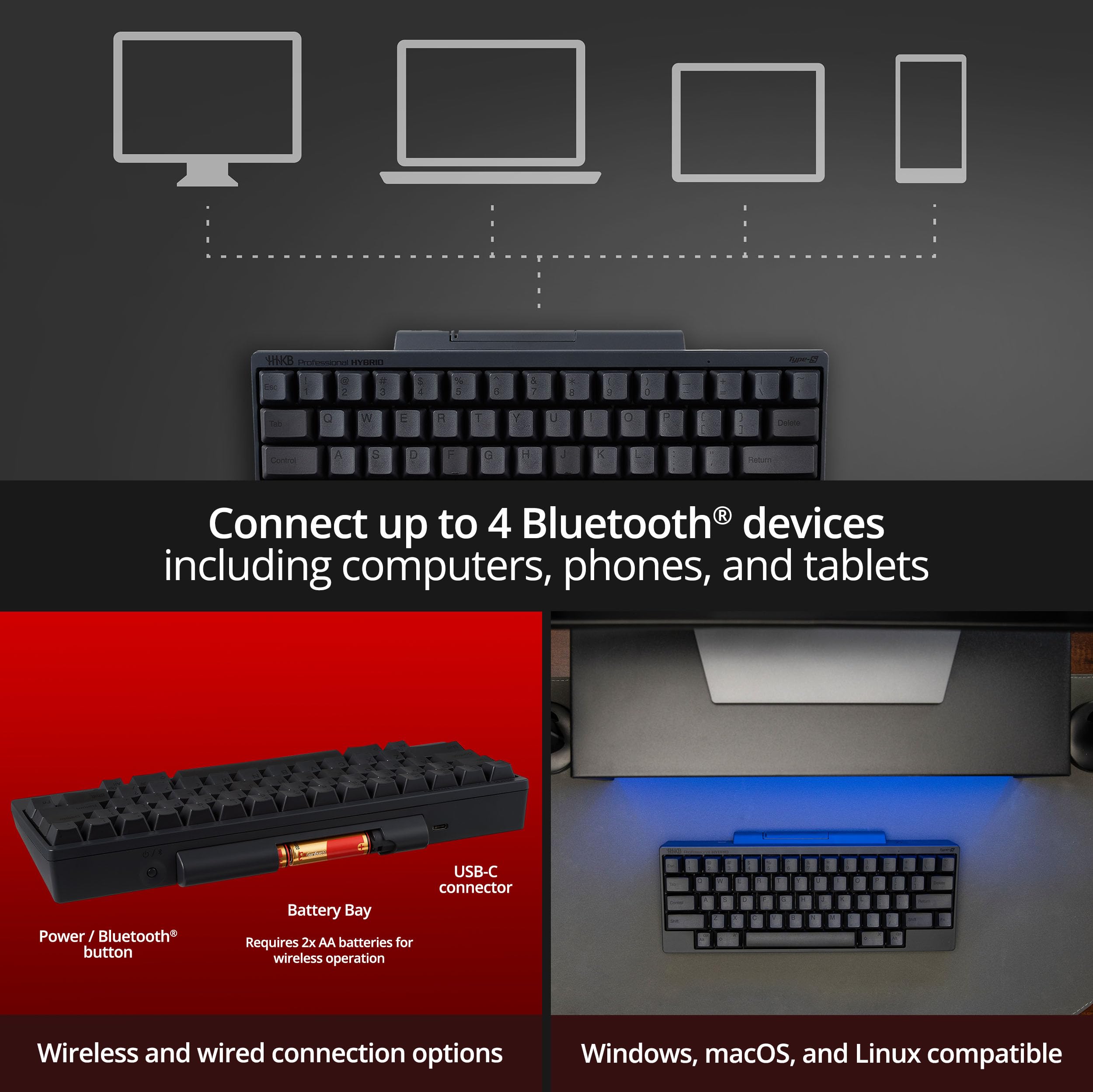 Amazon | PFU キーボード HHKB Professional HYBRID 英語配列／墨