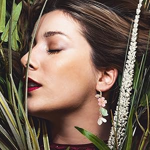 Amazon.com: Pink Flower Dangle Earrings for Women: Cute Cherry