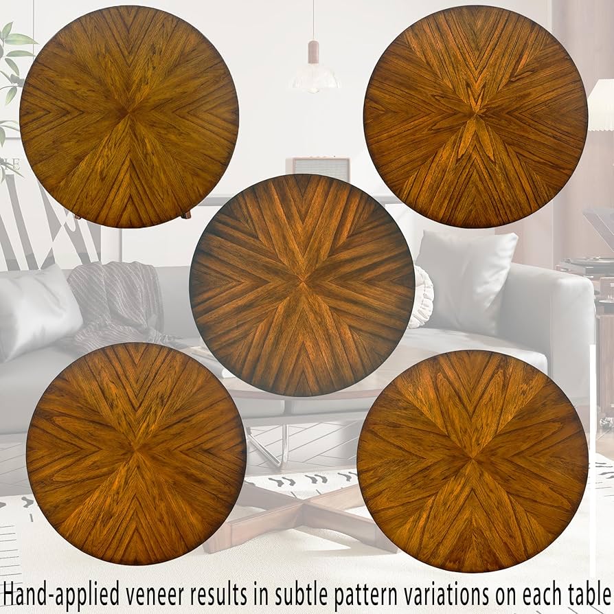 Amazon.com: LEEMTORIG Round Wood Coffee Table, Mid Century Modern