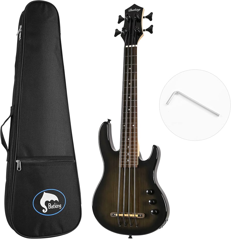 Amazon.co.jp: Batking ウクレレ ベース フレットレス 4弦 ウクレレ