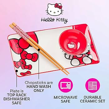 Amazon.com: Silver Buffalo Sanrio Hello Kitty Red and White Bow