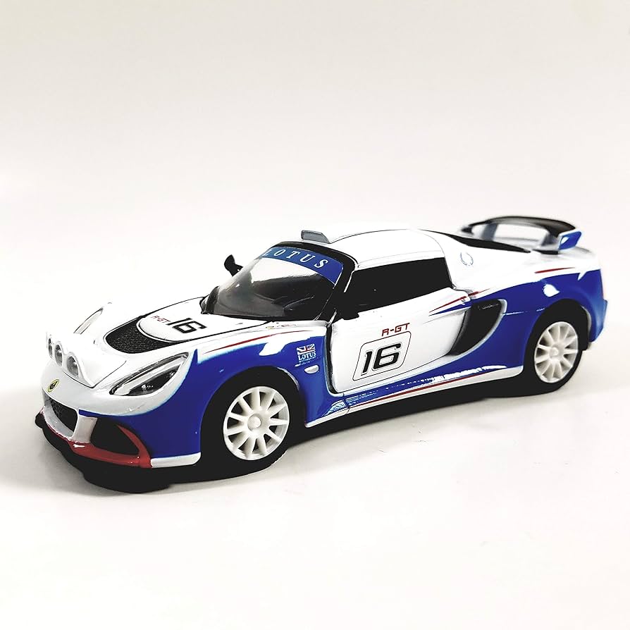 Amazon.com: Kinsmart. 2012 White and Blue Lotus Exige 16 R-GT 1/32