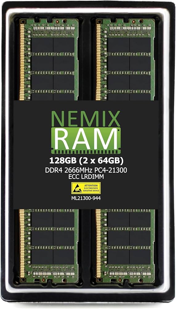 NEMIX RAM 128GB (2X64GB) DDR4 2666MHZ PC4-21300 4Rx4 1.2V CL19 288