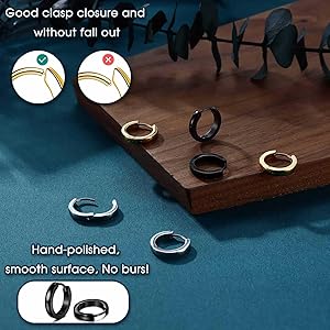 Jstyle Stainless Steel Mens Womens Hoop Earrings Huggie Ear