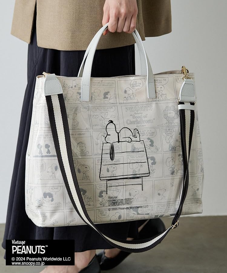 Amazon | [ラシット] PEANUTS コラボ スヌーピープリントビッグトート