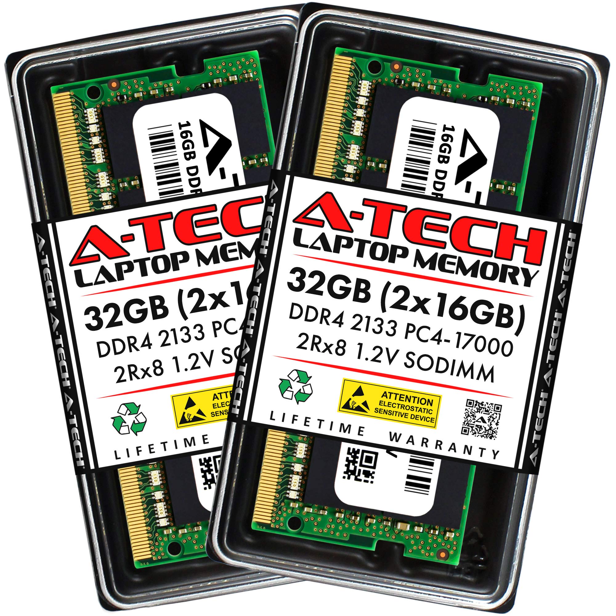 A-Tech 32GB (2x16GB) DDR4 2133 MHz SODIMM PC4-17000 (PC4-2133P
