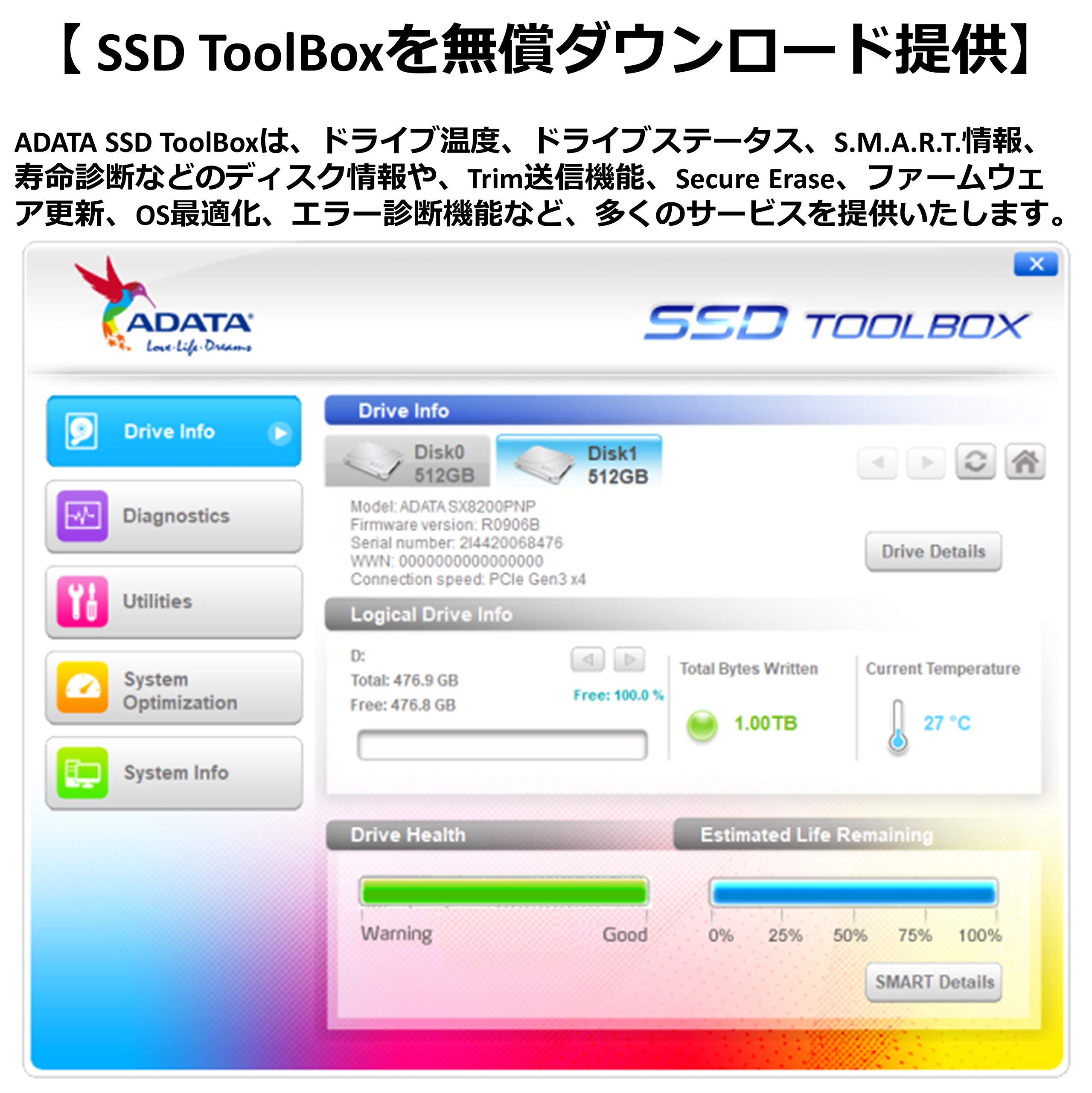 Amazon | ADATA XPG SX8200 Pro NVMe SSD (読取最大 3,500MB/秒) PCIe3