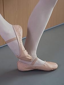 Amazon.com | Dancina Girls' Ballet Shoe Full Leather Sole 6CH Pink