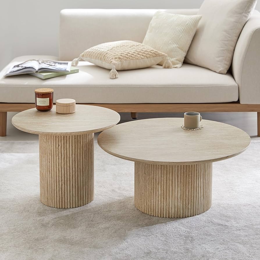 Amazon.co.jp: LOWYA ロウヤ ネストテーブル 丸 ローテーブル センター