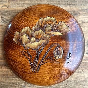 Amazon.co.jp: 讃岐彫 讃岐漆器 菓子器 向井圭山作 くりぬき 民藝