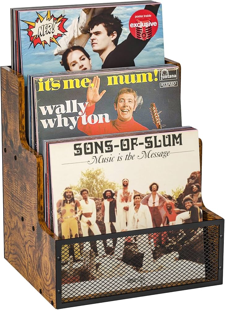 Amazon.com: Yuzehuaza Vinyl Record Storage,Stepped 3 Tier LP Vinyl